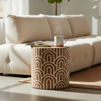 Handcrafted Bone Inlay Round Side / End Table