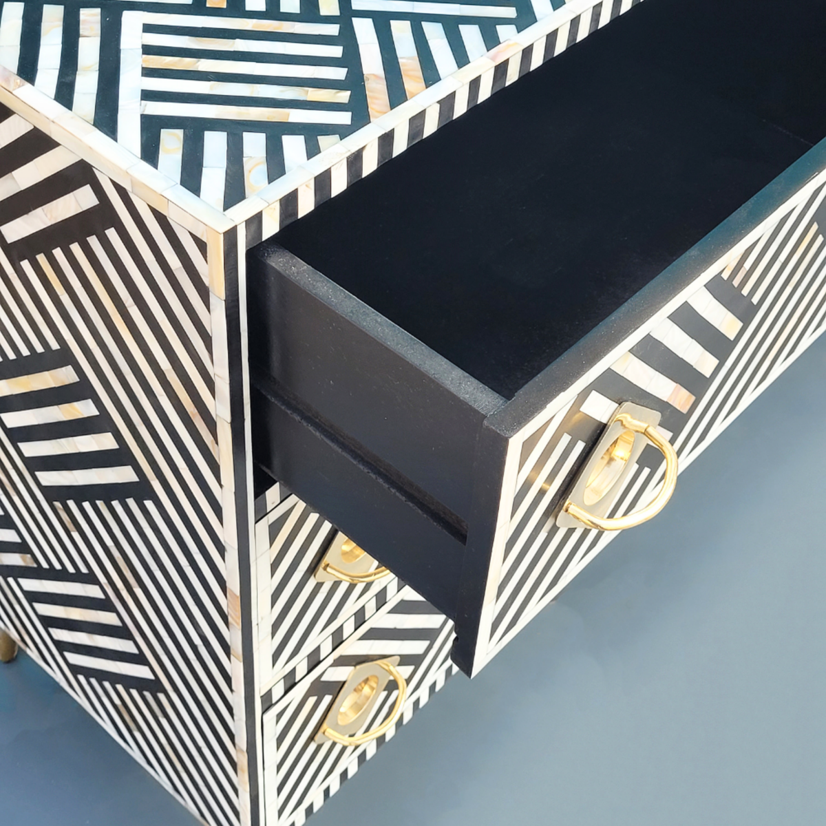 Zardozi Bone Inlay Chest of 9 Drawers Living Rooms, Bedrooms, Hallways