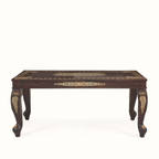 Rajwada Handcrafted Inlay 6 / 7 Seater Dining Table - Ornate Floral Marquetry