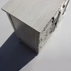 Hand-Carved Floral Wooden Cabinet – Distressed White Buffet