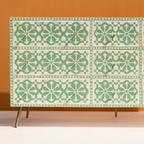 Bone Inlay Chest of 9 Drawers ( Mint Green )