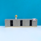 Haveli Bone Inlay Media Console or Cabinet with Gold Base