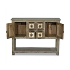 Modern Solid Wood & Brass Accent Console With Drawers