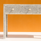 Magdheera Bone Inlay 3 Drawers Console Table