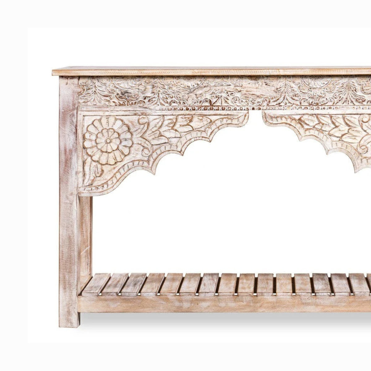 Rajwada Handmade White Wash Console Table