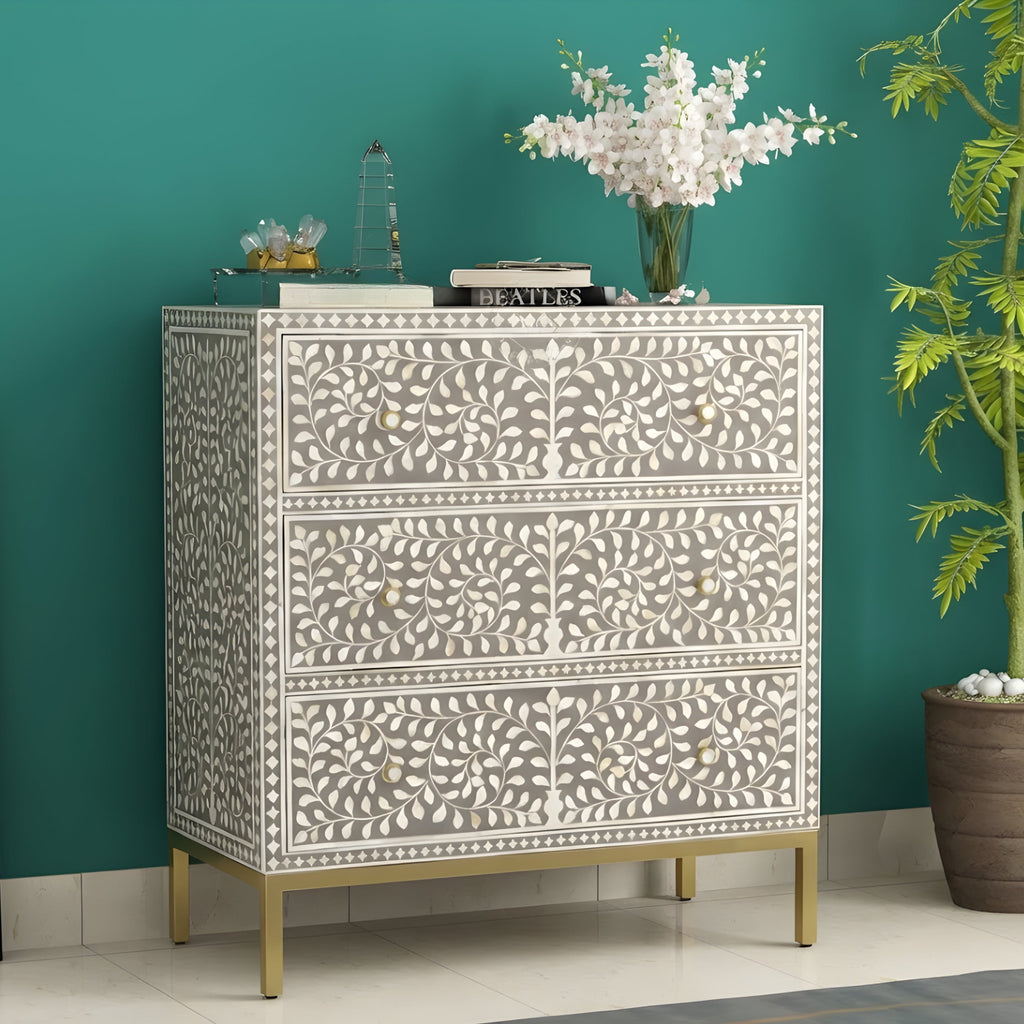 Gulnaar Bone Inlay Chest of Drawers