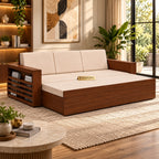 Restova Wooden Sofa Bed ( Sagwan (Teak Wood Outer Frame )