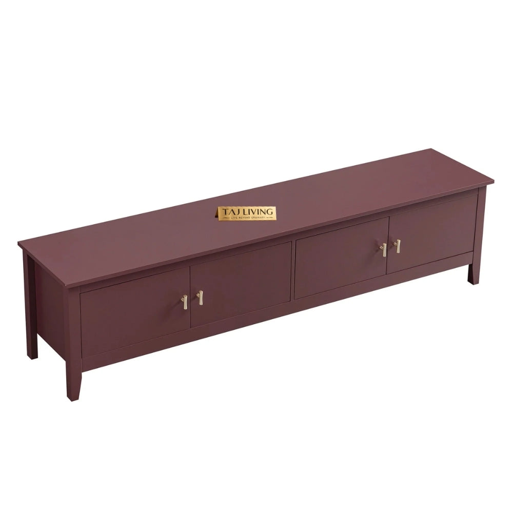 Charbagh Handmade 180cm Wide Red-Brown Solid Wood TV Unit