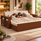 Restova Wooden Sofa Bed ( Sagwan (Teak Wood Outer Frame )