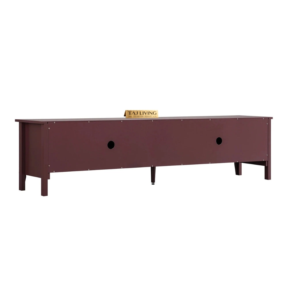 Charbagh Handmade 180cm Wide Red-Brown Solid Wood TV Unit
