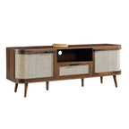 Curved Rattan 150cm TV Unit, Walnut