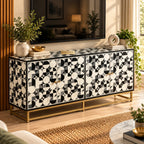 Bone Inlay 4 Door TV Unit Media Cabinet