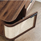 Curved Rattan 150cm TV Unit, Walnut