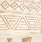 Aangan Handmade Solid Mango Wood Bar Cabinet – Distress White Finish