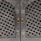 Haveli Wooden Hand Carved 3-Door Jali Cabinet / Sideboard
