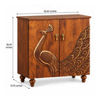Maharaja Wooden Peacock Storage Cabinet