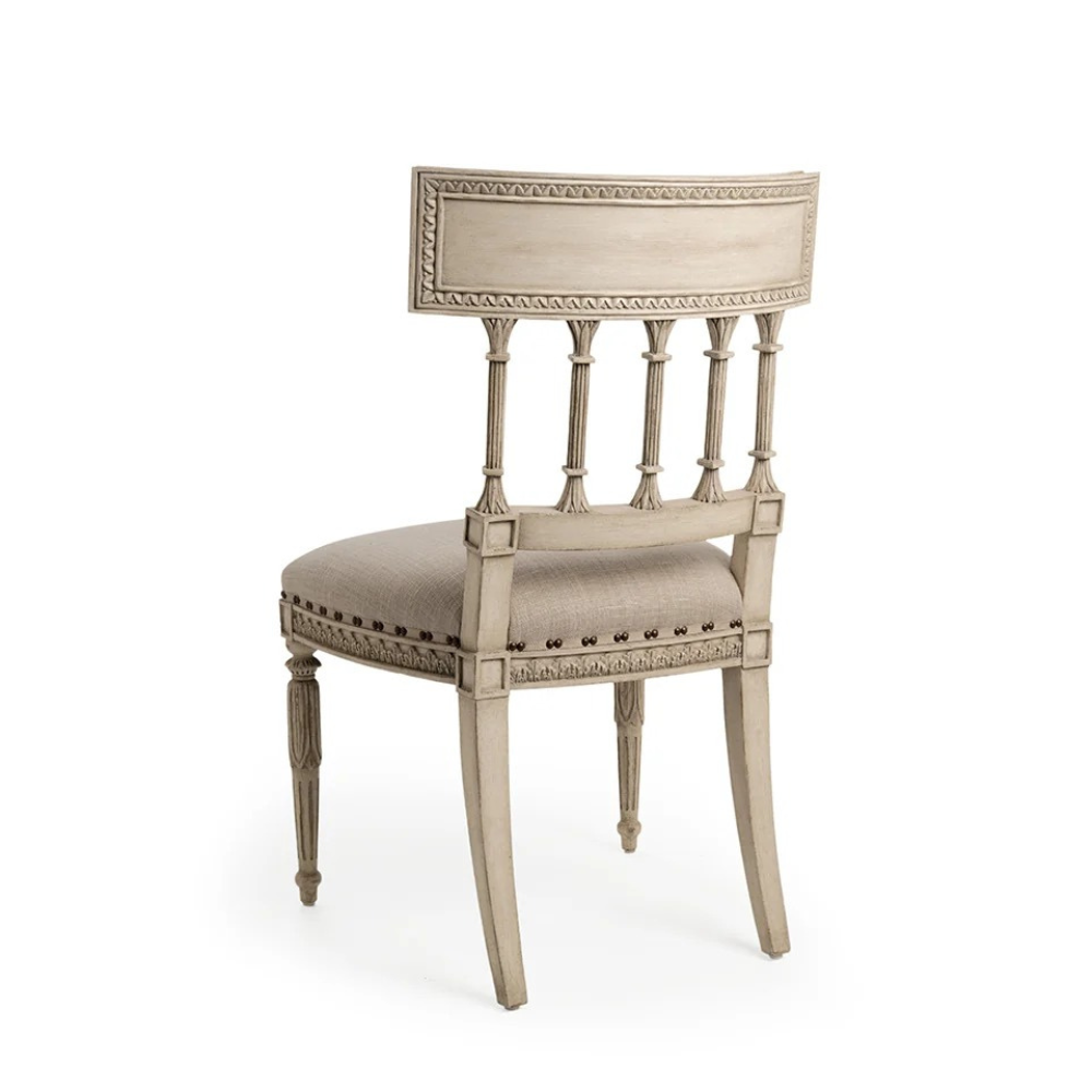 Taj Living Hand-Carved Solid Wood Dining Chair – Distress Antique Finish