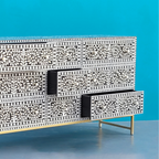 Rang Mahal Mother of Pearl 9 Drawer Floral Sideboard / Chest of Drawers