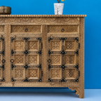 Royal Carved Solid Mango Wood Sideboard Storage Cabinet