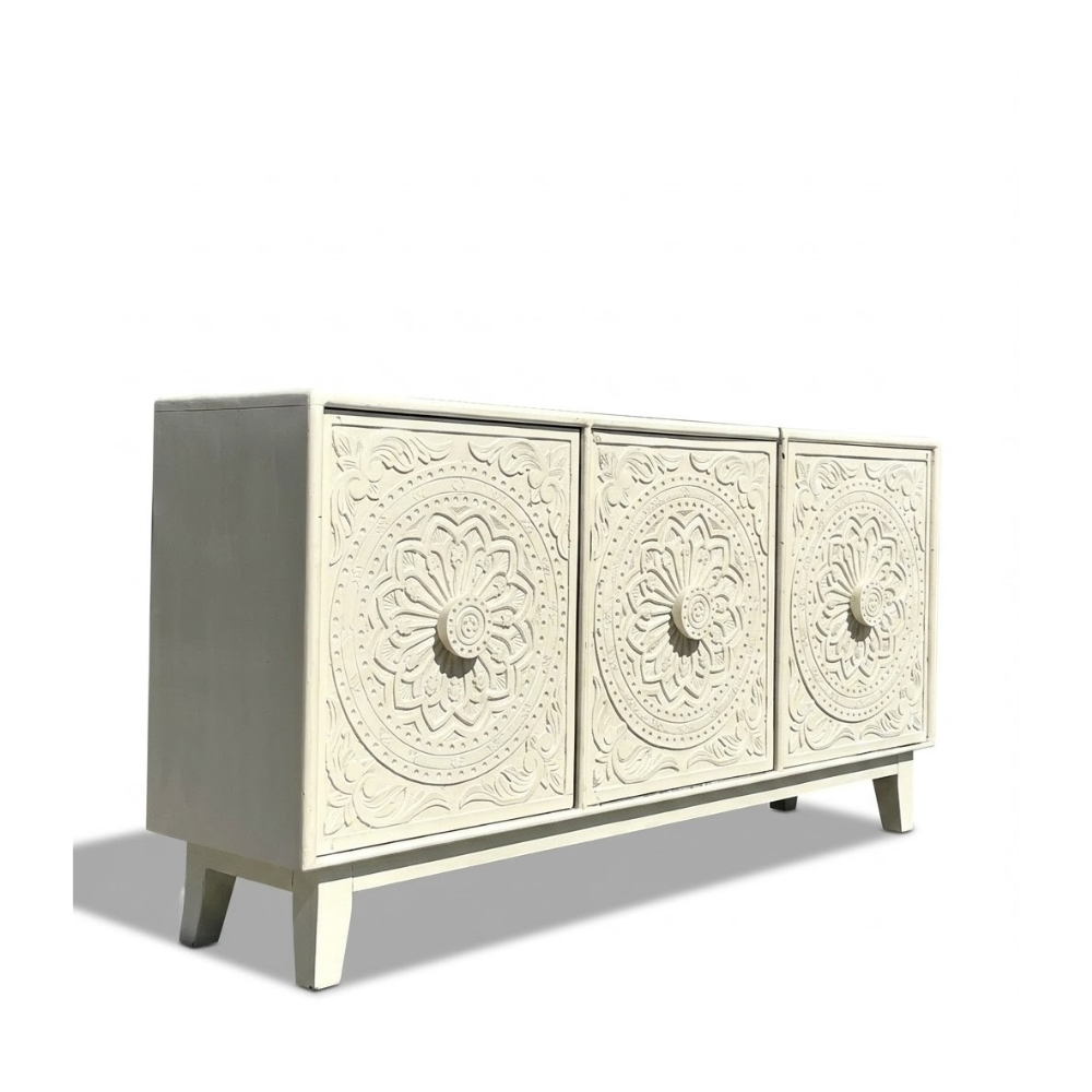 Mandana Hand Carved 3-Door Sideboard
