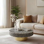 Rajwada Black and White Leaf Bone inlay Coffee Table