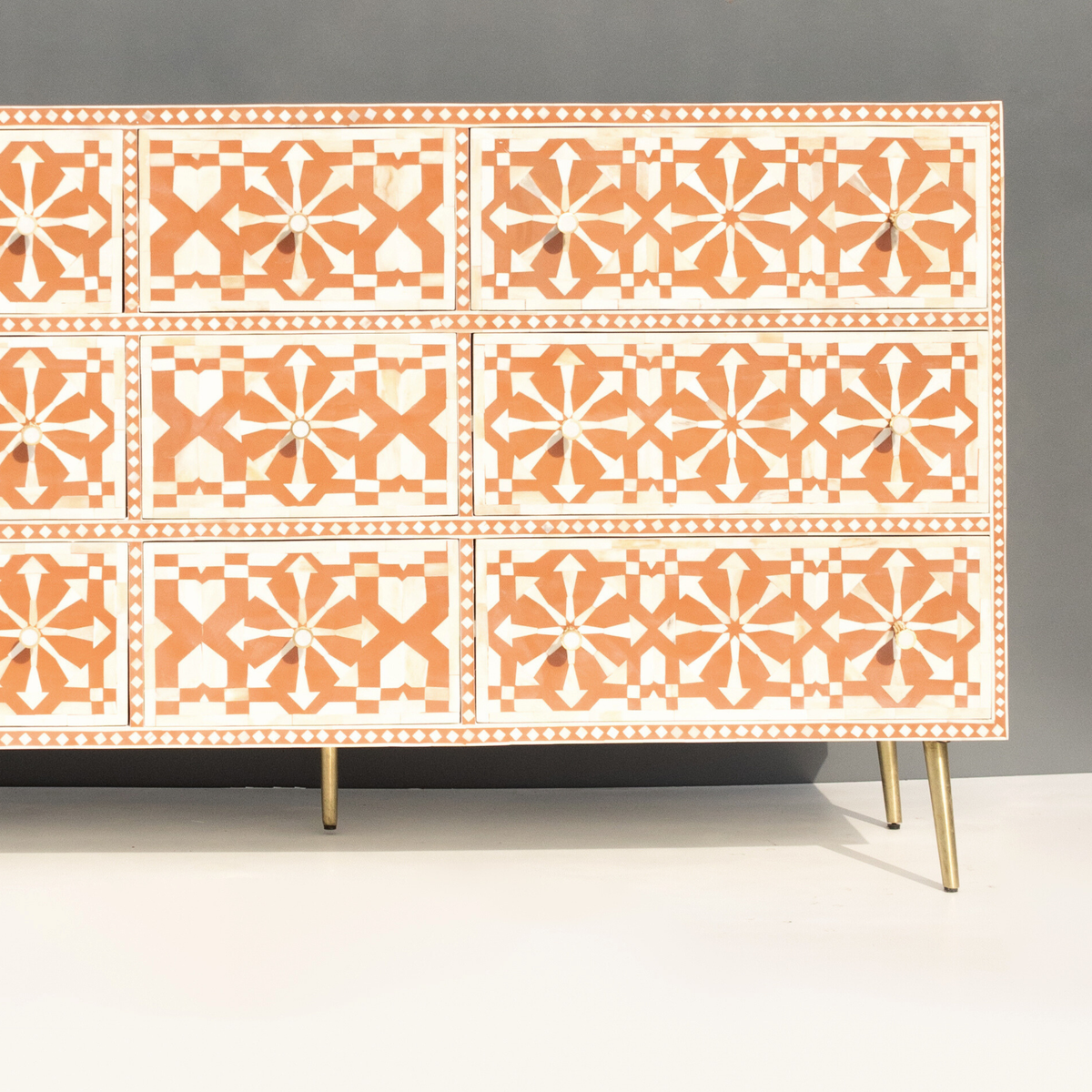 Sunshine Bone Inlay Chest of 9 Drawers