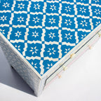 Ranibagh Navy Blue & White Floral Bone Inlay Cabinet