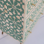 Moroccan Bone Inlay Sage Green 9 Drawers Sideboard / Cabinet
