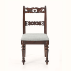 Sultanat Upholstered Carved Wooden Dining Chair (2 Pcs)