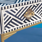 Taj Signature Black And White Bone inlay 2 Drawers Console Table