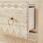 Rajmira Lyovy Carved Mango Wood Sideboard