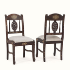 Aangan Upholstered Wooden Inlay Dining Chair (2 Pcs)