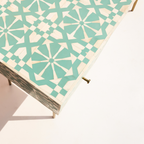 Moroccan Bone Inlay Console / Writing Desk with Gold-Tone Legs