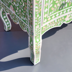 Rang Mahal Mother of Pearl Green Floral Chest of 2 Drawers