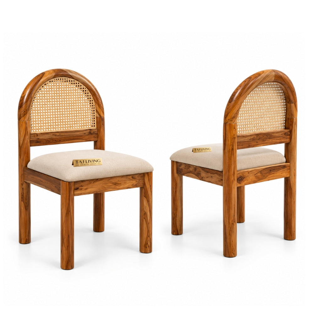 Exclusive Solid Teakwood Curved Dining Table Set - 4 Seater, 6 Seater - All Sizes
