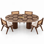 Bone Inlay Dining Table – Handcrafted 6 Seater Luxury Dining Table