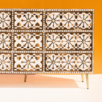 Bone inlay Moroccan Chest of 9 Drawers