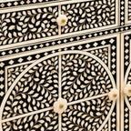 Diwan-e-Khaas Mother of Pearl Inlay Black & White 4-Drawer 2-Door Cabinet