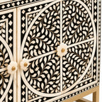 Diwan-e-Khaas Mother of Pearl Inlay Black & White 4-Drawer 2-Door Cabinet