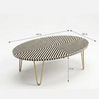 Bone Inlay Black & White Oval Coffee Table