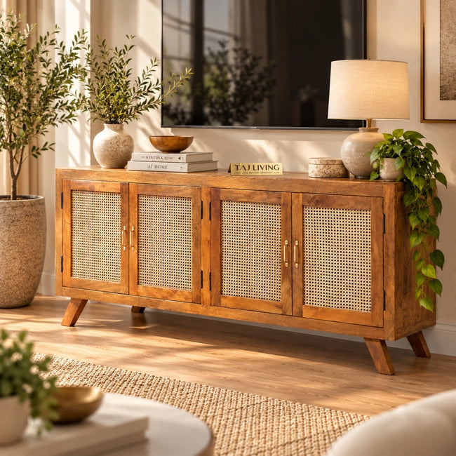 Mango Solid Wood TV Cabinet, Polished TV Unit Main Image
