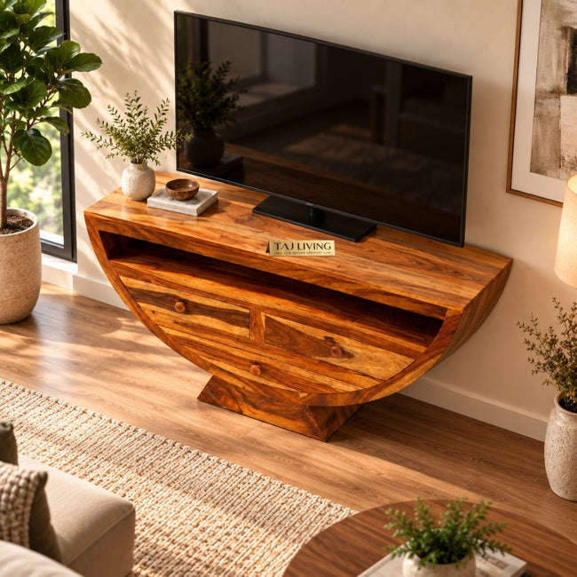 Sheesham Wood Jodhana TV unite with 3 drawers and 2 shelves Main Image