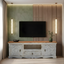 Riwaayat Carved Wood TV Console with Shelves Mandala Pattern