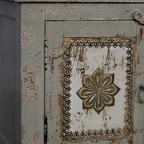 Modern Solid Wood & Brass Accent Console With Drawers