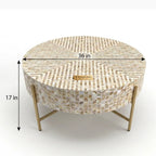 Mother of Pearl Inlay Round Coffee Table, Luxury Handmade Mosaic Coffee Table