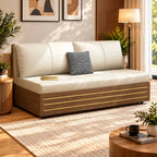 Sofa Cum Bed with Storage – Modern Cream/Ivory Convertible Sofa Bed