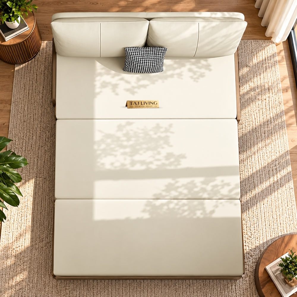 Sofa Cum Bed with Storage – Modern Cream/Ivory Convertible Sofa Bed