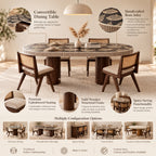 Bone Inlay Dining Table – Handcrafted 6 Seater Luxury Dining Table