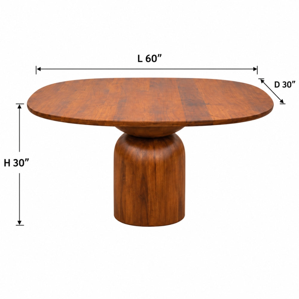 Darbar Wood Round Table with 4 Matching Chairs Dining Set