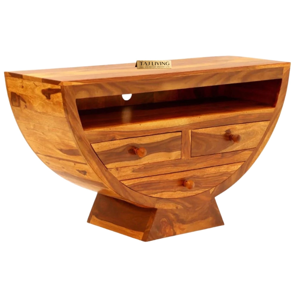 Sheesham Wood Jodhana TV unite with 3 drawers and 2 shelves